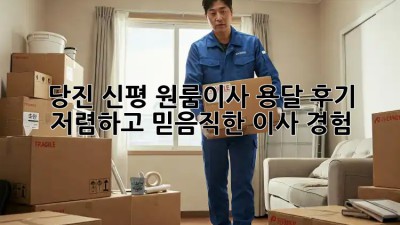 당진 신평 원룸이사 용달 후기: 저렴하고 믿음직한 이사 경험! ✨